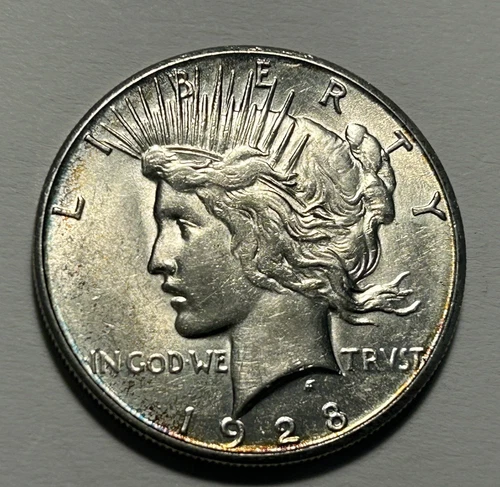 1928 S  PEACE DOLLAR AU+