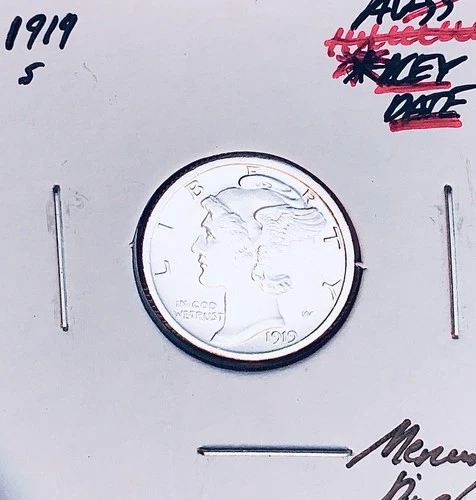 1919-S San Francisco Mint Mercury Dime, Superb Gem AU+++, RARE This Nice!