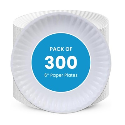 Perfectware - Kitchen essentials Paper Plate 6-300 6'' Paper Plate, White (300...