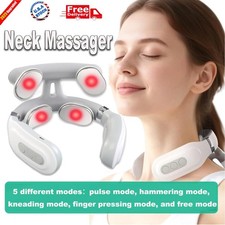 Electronic Pulse Neck Massager with Heat Cervical Pain Relief Rechargeable R9N6