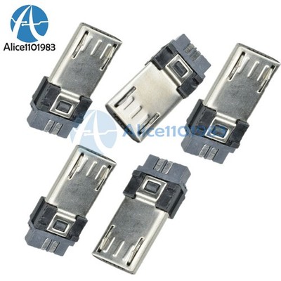 50PCS 5-Pin Micro USB Type B Male Connector Jacks Socket SMD Adapter Converter #