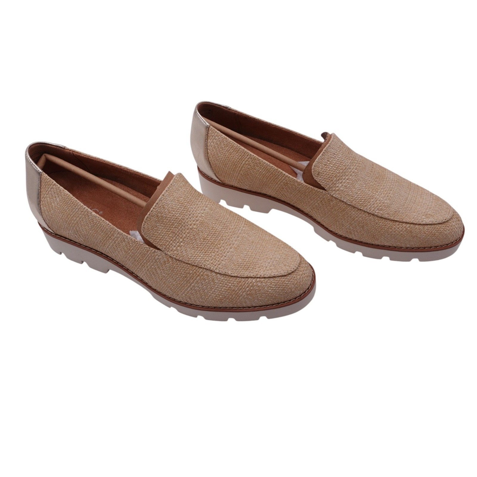 SAOLA Scarpe mocassino slip on Vionic Kensley nuove con scatola taglia 12 rafia naturale suola metallica a strappo