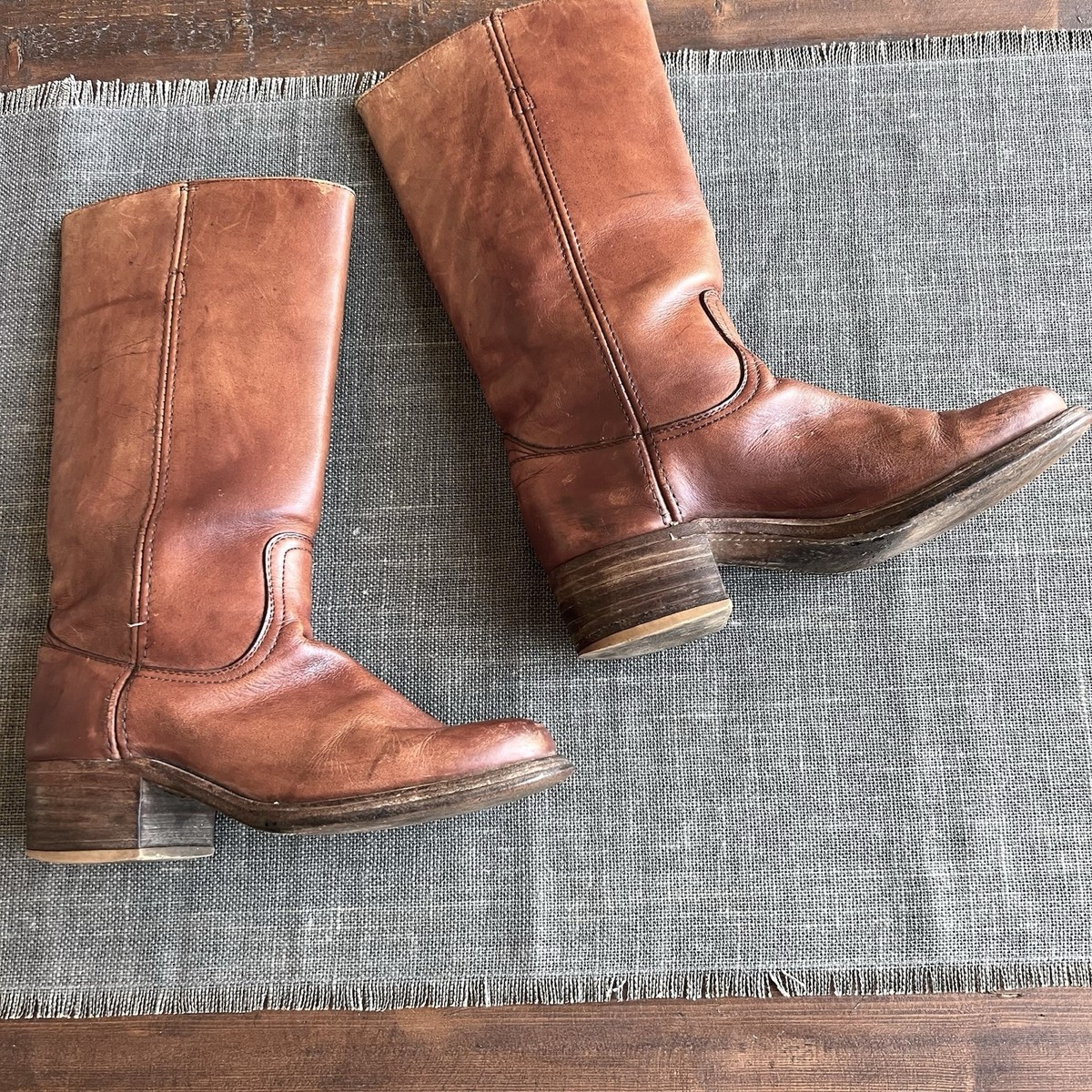 Vintage Frye Rare Black Label 1970s Campus Boots Men's D