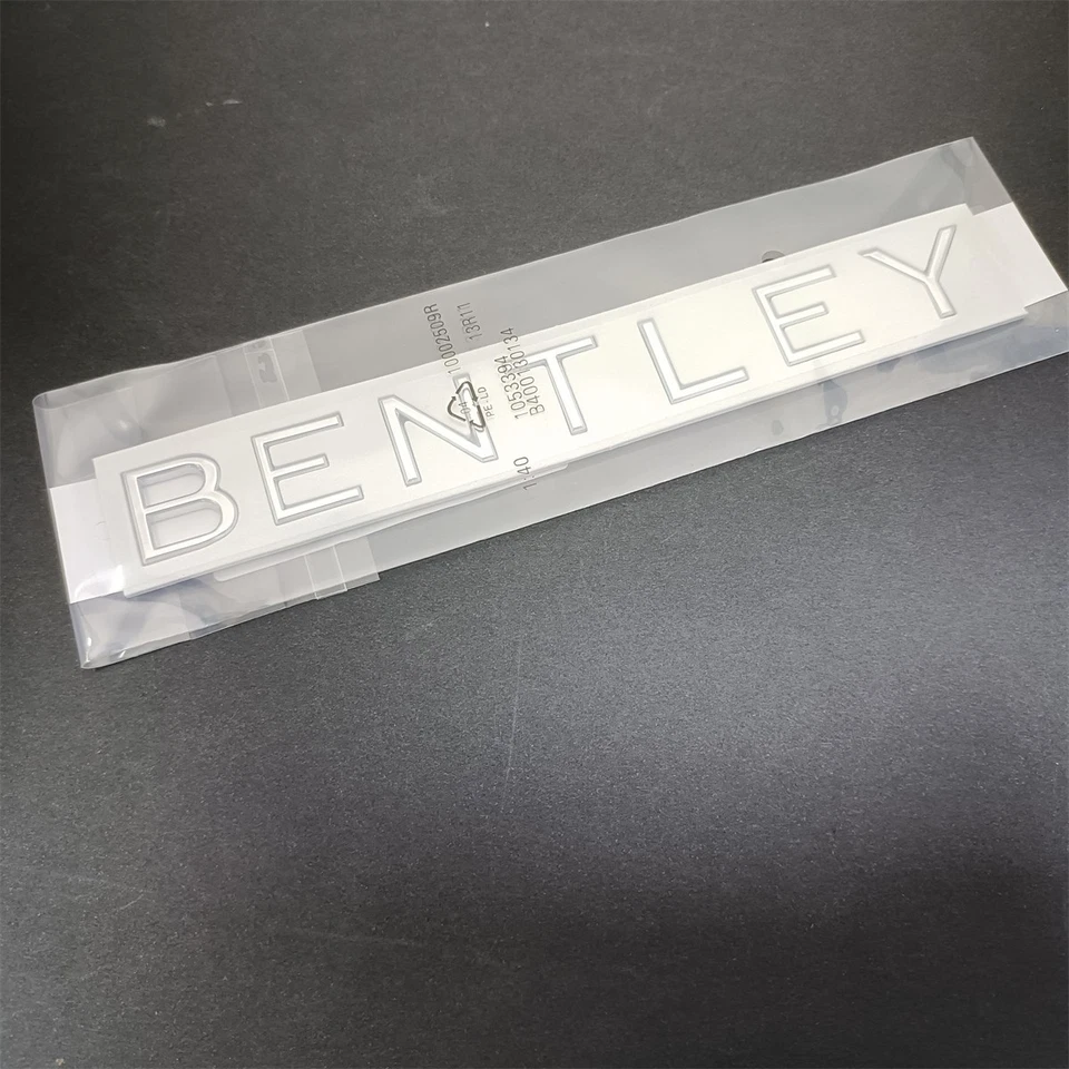 Emblema de guión trasero plateado Bentley Continental GT Flying Spur 3SA853675 Foto 3 de 4