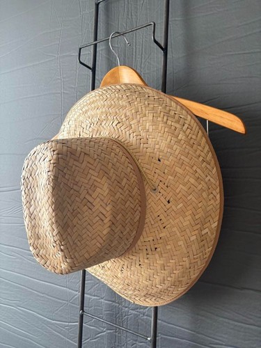 GUCCI Straw Hat Raffia Hat Natural Beige Color Size M 58cm 22.8" Cut off Tags JP - Picture 6 of 8