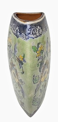 Vintage Formalities 10.5'' Ceramic Vase Imperial Peony Col Green Floral Baum Bros