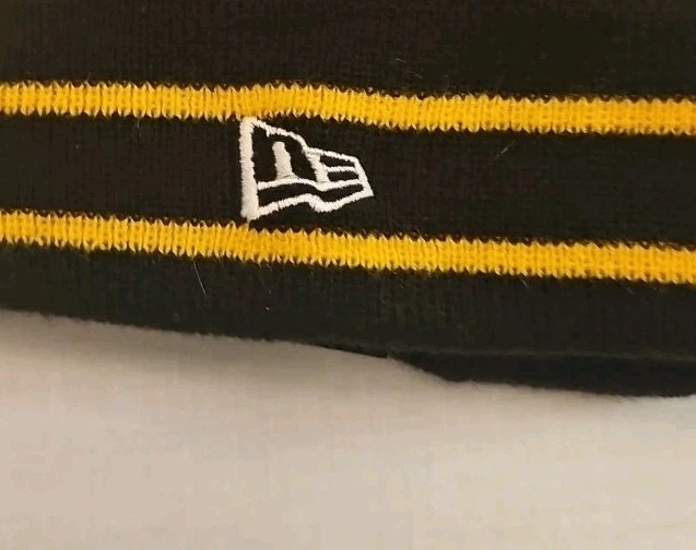 NFL NUEVA ERA Equipo Ropa PITTSBURGH STEELERS INVIERNO TEJIDO POM GORRO Foto 4 de 4