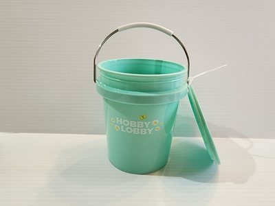 #ad Hobby Lobby Teal Mini Bucket With Lid 4quot; Tall HTF Fast Shipping $9.59