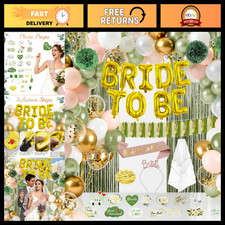 98Pcs Sage Green Bachelorette Party Decorations  Bridal Shower Decor Set