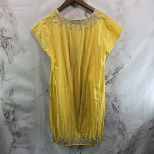Calypso St Barth Kleid Damen Large Gelb Etuikleid Mini Bestickt Cover Up Boho - Bild 5 von 14