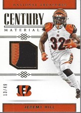2017 Panini National Treasures Century Materials Prime #75 Jeremy Hill Jersey/49