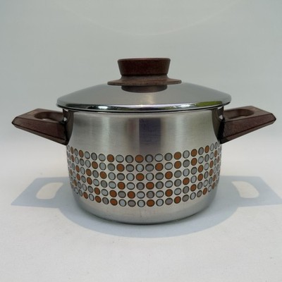 Vintage WMF Cromargan Germany Op Art Dots 1,5L Kochtopf Mid Century Modern 70er