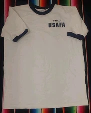 Vtg O'Reilly USAFA Short Sleeve Ringer Physical Fitness Uniform T-shirt XL