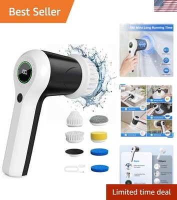 Electric Spin Scrubber, Cordless Shower Scrubber with Battery Level Display, ...