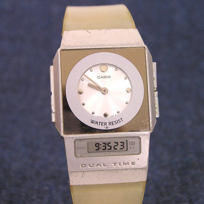 90s Retro Casio Film Watch FS-01 Super-Thin Retro Watch Ana-Digi Japan Import