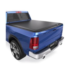 Roll-Up 6.4FT Soft Vinyl Truck Bed Tonneau Cover Compatible with 2003-2018 Ra...