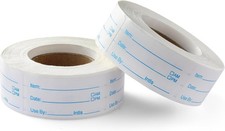 1000 Dissolvable Food Labels 2 Rolls 1x2in Removable Freezer Date Stickers Home!