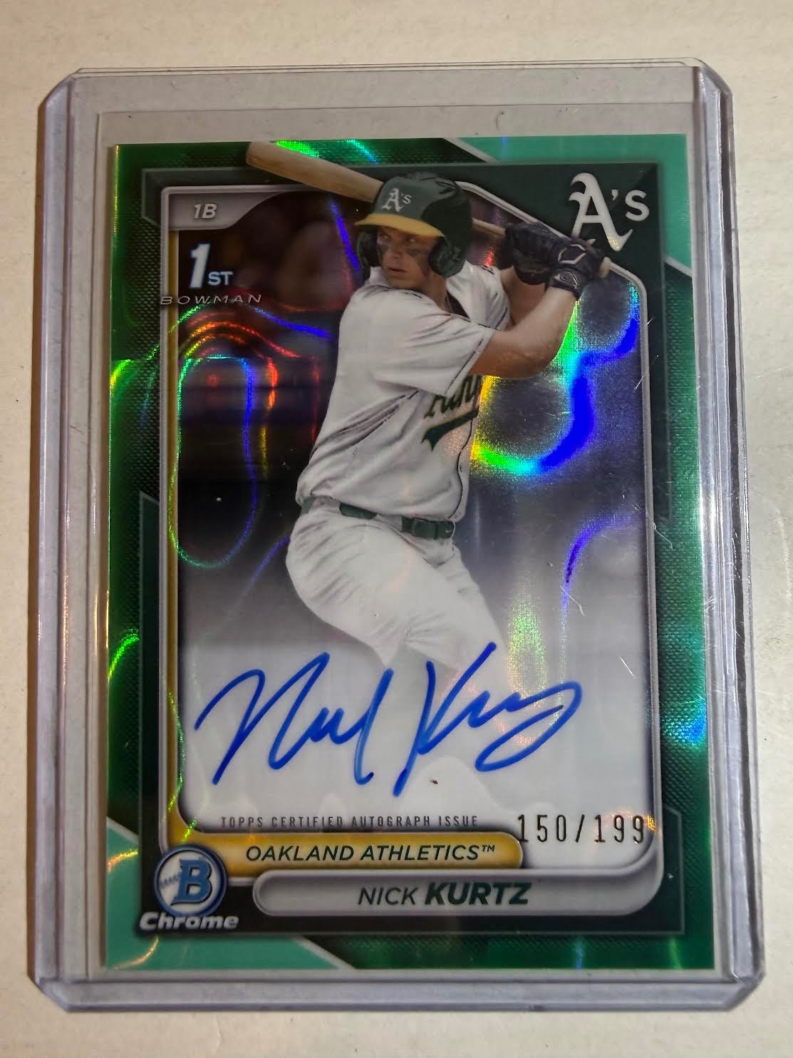 2024 Bowman Draft - Chrome 1st Bowman Auto Nick Kurtz Aqua Lava Lamp 150/199