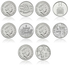 2019 10p D H J P Y Jubilee & Yeoman Warder 5-Coin Bundle Uncirculated