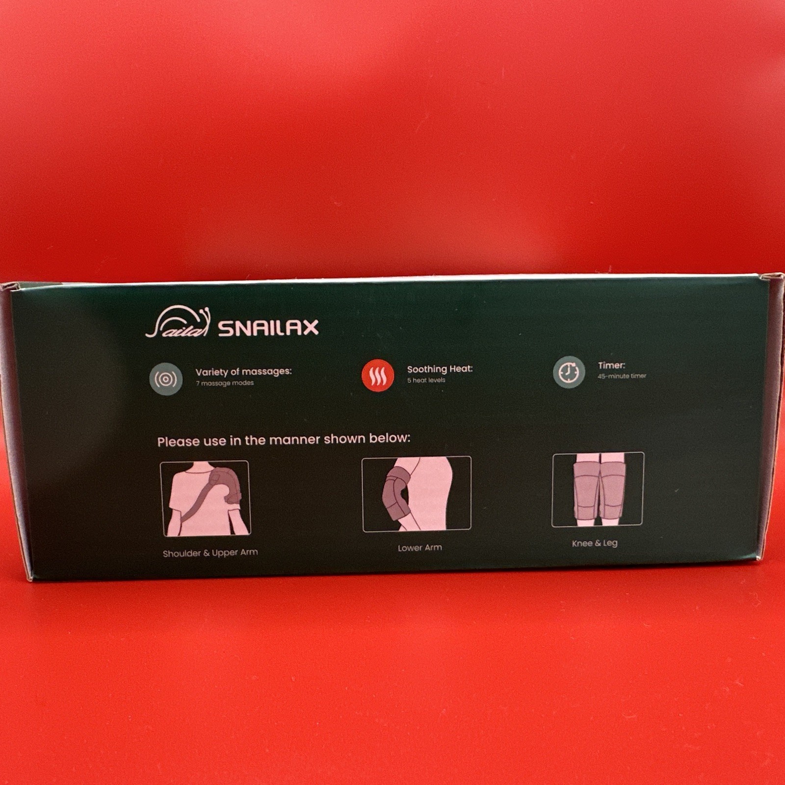 SNAILAX HEATED KNEE BRACE W/ MASSAGE, HEAT - VIBRATION - TIMER, *NEW*