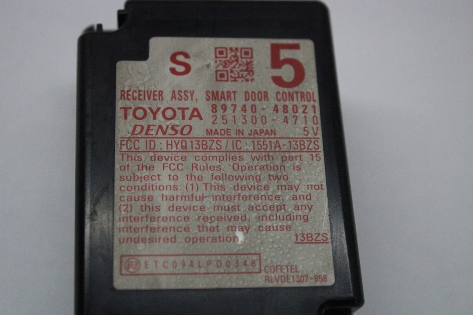 2010 TOYOTA HIGHLANDER SMART MÓDULO DE CONTROLE DE ENTRADA SEM CHAVE FABRICANTE DE EQUIPAMENTO ORIGINAL 2008-2013 - Imagem 2 de 3