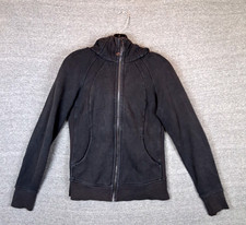 Lululemon Womens Jacket 8 Black Scuba Full Zip Fleece Hoodie Athleisure Cozy