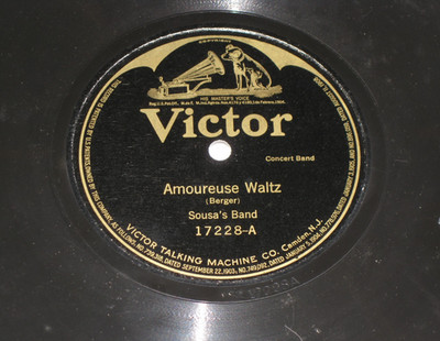 SOUSA'S BAND-Amoureuse Waltz (1918) VICTOR 10'' Shellac Single