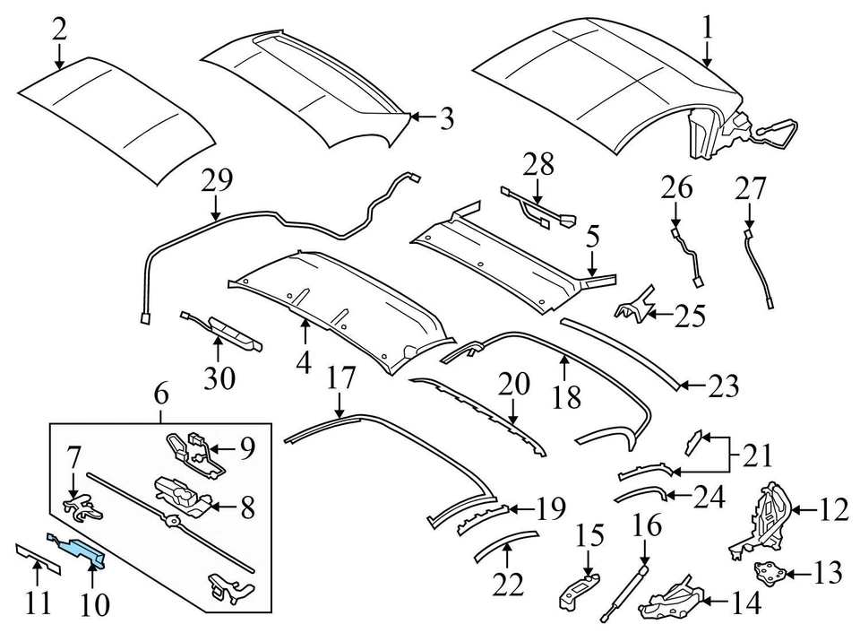 2009-2016 BMW Z4 - Trava superior conversível direita / placa de bloqueio 7192950 - Imagem 3 de 4