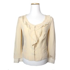 Prada Butter Frill Silk Jacket 44 117083213