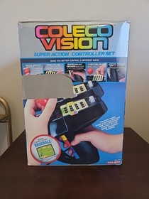 Vtg Colecovision Super Action Controllers Set Baseball CIB NEVER USED W/ EXTRA!!