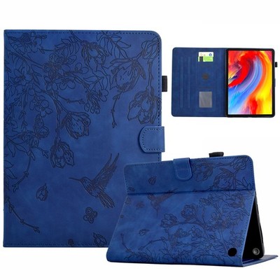 For Amazon Fire 7 2022/Fire 7 2015/2017/2019 Embossed Suede Leather Folio Cover