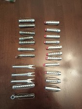 Vintage Lot 25 Hair Curlers Permanent Perm Rods Silver Aluminum Metal Clips