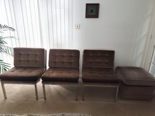 Florence Knoll style vintage slipper lounge chairs