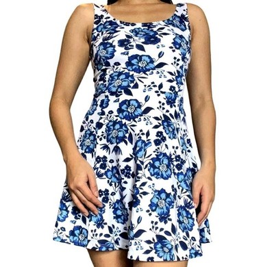 H&M Divided 8 Dress Floral Sleeveless Skater Summer Flare Mini Retro | eBay
