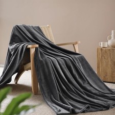 50x60 Inch Dark Grey Fleece Throw Blanket Plush Flannel Soft Fuzzy Cozy Couch