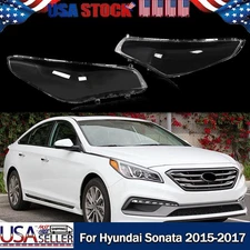 Pair Front Headlight Lamp Lens Replace Covers Clear For Hyundai Sonata 2015-2017