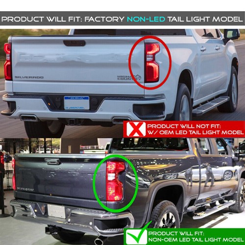 FOR 2019-24 CHEVY SILVERADO REAR TAIL LIGHT ASSEMBLY PASSENGER SIDE BRAKE LAMPS - Picture 2 of 17