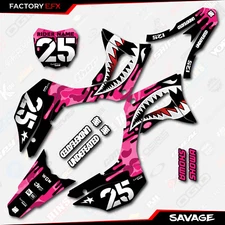Pink Savage Camo Racing Graphics kit fits Honda Crf125 2019-2025 decal 19-25