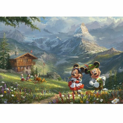 Thomas Kinkade - Disney Mickey & Minnie in the Alps 1000 Piece Schmidt Puzzle - Picture 2 of 2