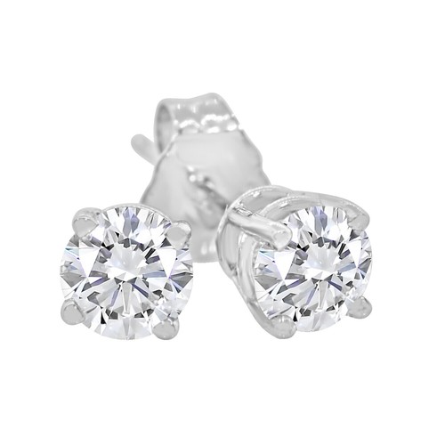 Carat Each Round Cubic Zirconia Stud Earrings from Ziamond