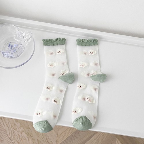 Ultrathin Transparent Socks - Thin Striped Harajuku Sock Women Summer Footwear - Picture 14 of 31