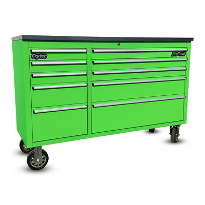 CRYTEC Pro Cab 55 Zoll Grün Edelstahl Schubladenbank Werkzeugkiste Truhe Schrank