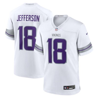 Adult Men's #18 Justin Jefferson White F.U.S.E. Winter Warrior Stitched Jersey