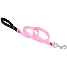 Dog Leash by Lupine in 3/4" Wide Pink 6-Foot Long with Padded Handle