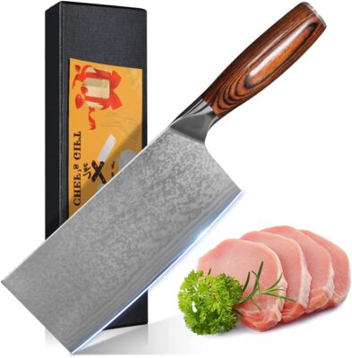 18cm VG10 Damaststahl Hackmesser Damastmesser Nakirimesser Holzgriff Geschenk