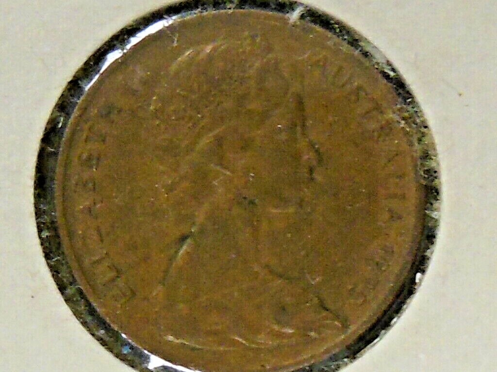 1975 1Cent AU58 ズレエラー 1975 Australia One (1) Penny 