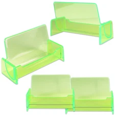 6pc HQ Acrylic Plastic Business Name Card Holder Display Stand (CLEAR GREEN)