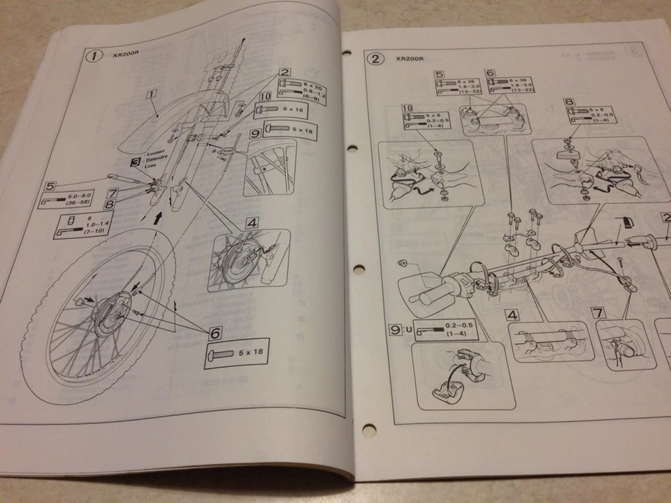 Honda XR200R XR250R XR 200 250R XR200 XR250 Manual Desde Preparación Set - Hasta - Imagen 3 de 4