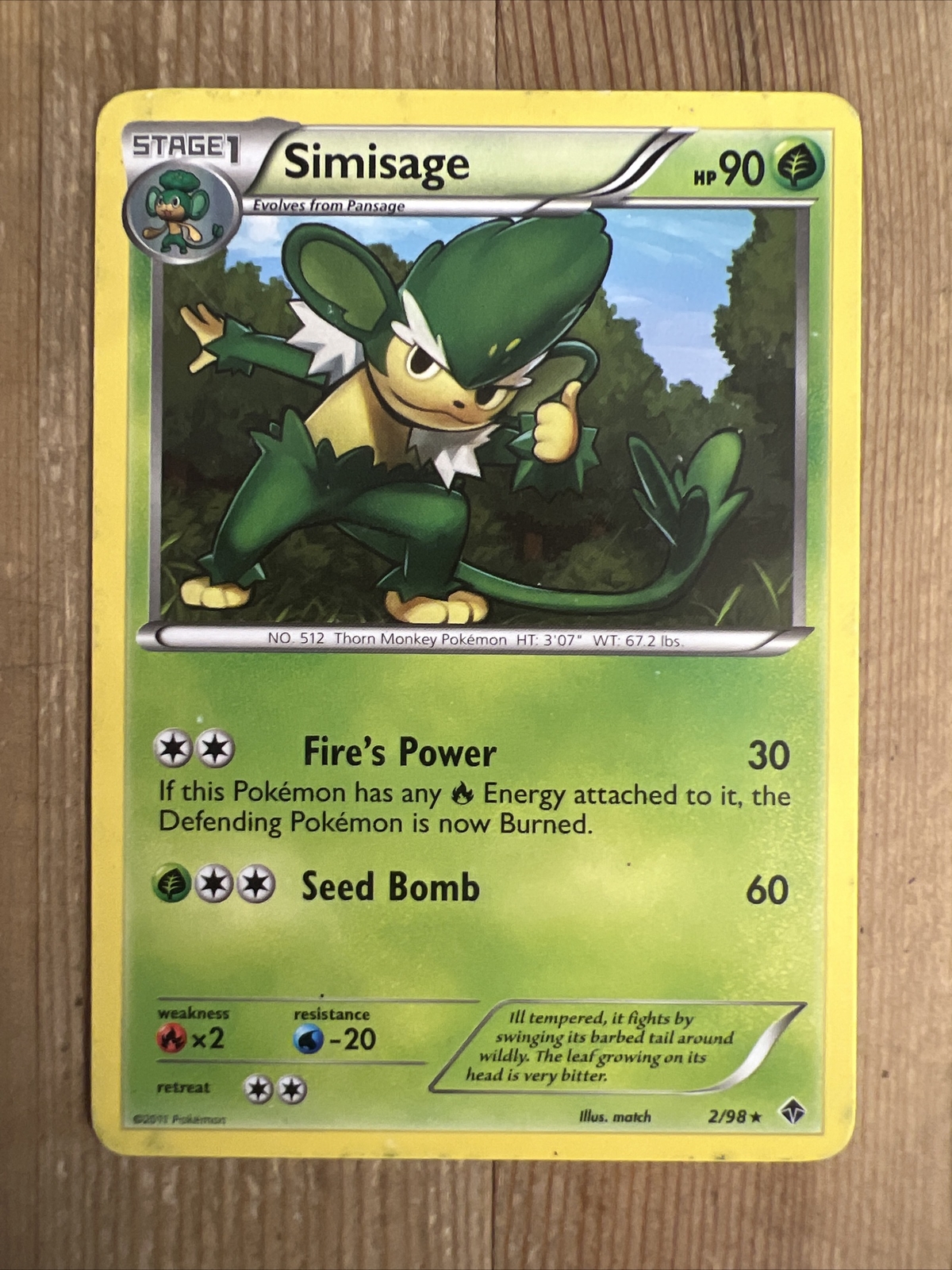 Simisage - Emerging Powers 2/98 - Pokemon Card TCG - MP