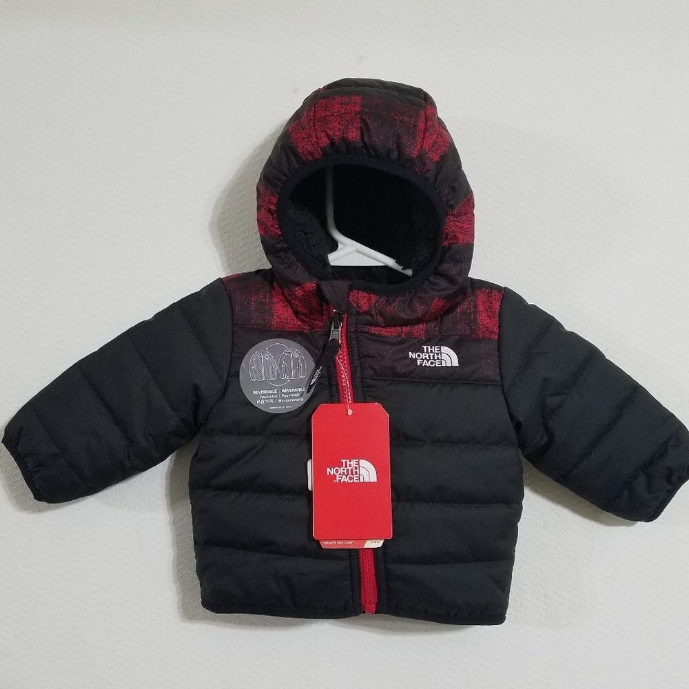 North Face Boys 3-6M Red Plaid Infant Jacket Baby Kids Coat North Face Boys 3-6M Red Plaid Infant Jacket Baby Kids Coat
